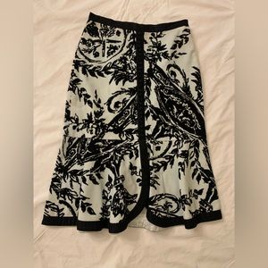 Odille , size 0 , mint and black cotton velvet skirt